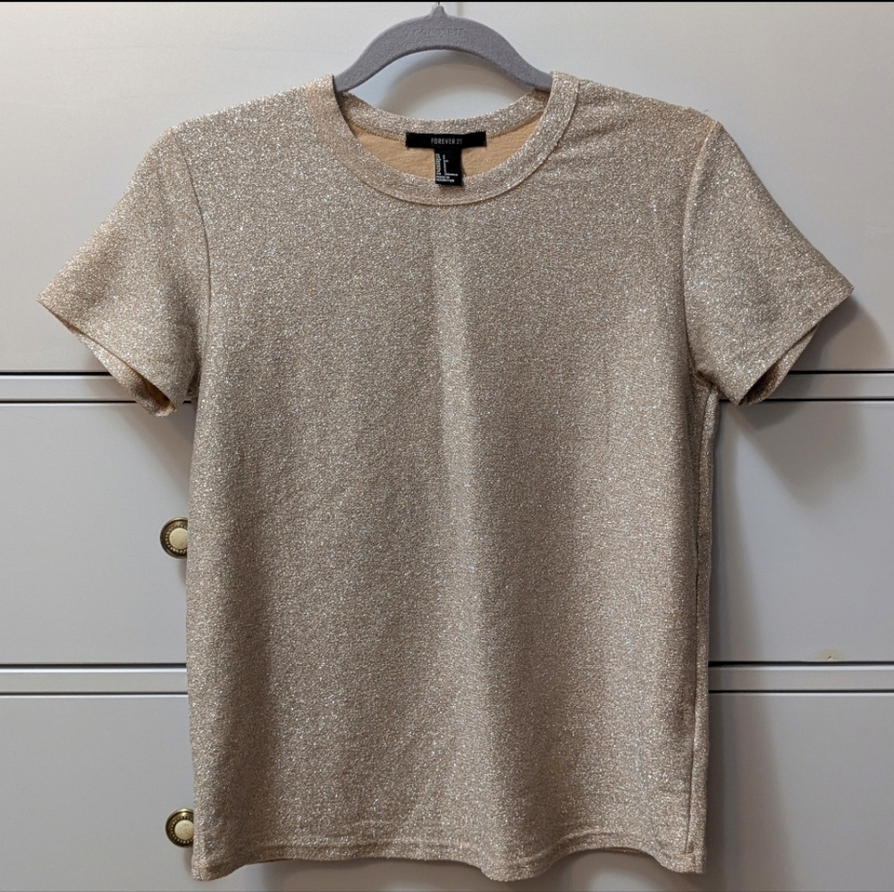 Forever 21 Small Champagne Short Sleeve Top